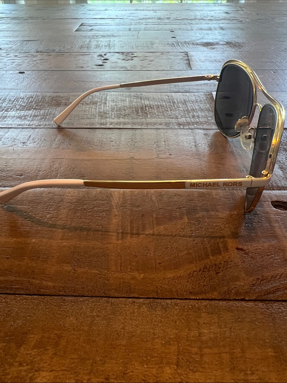 Michael Kors Vivianna Gold Frame Gold/Brown Lens Pilot Sunglasses - Picture 2 of 6